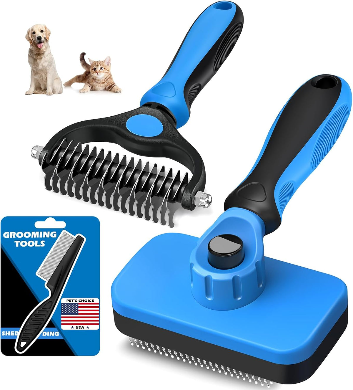 Fluffy Paws Pro Brush & Comb 3-Piece Set
