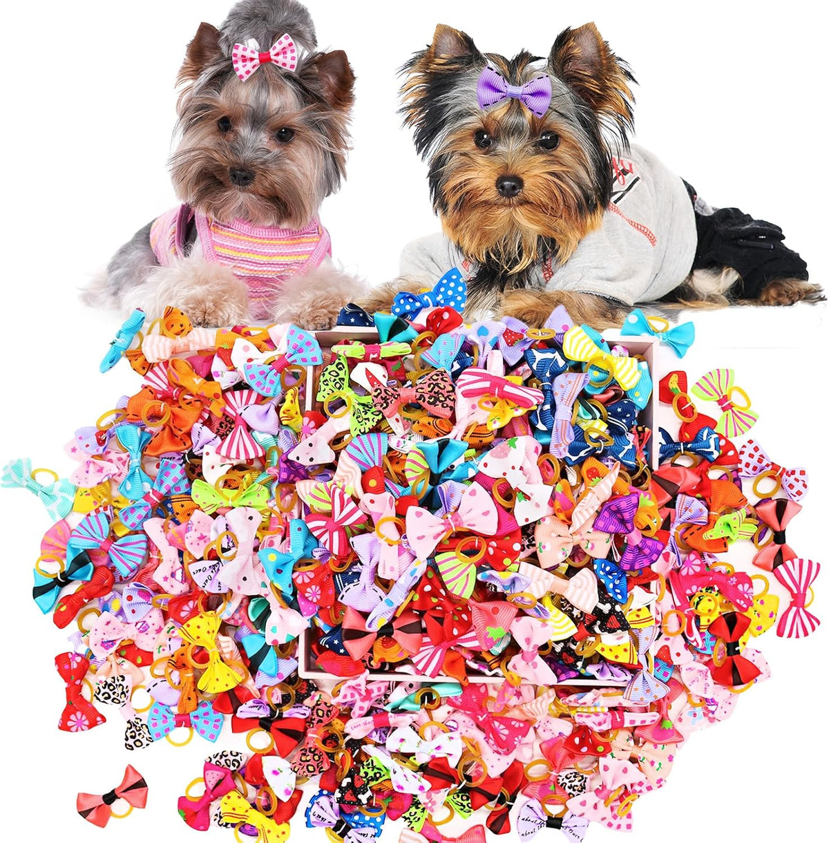 Fluffy Paws Rhinestone Topknot Bows 50-Pack