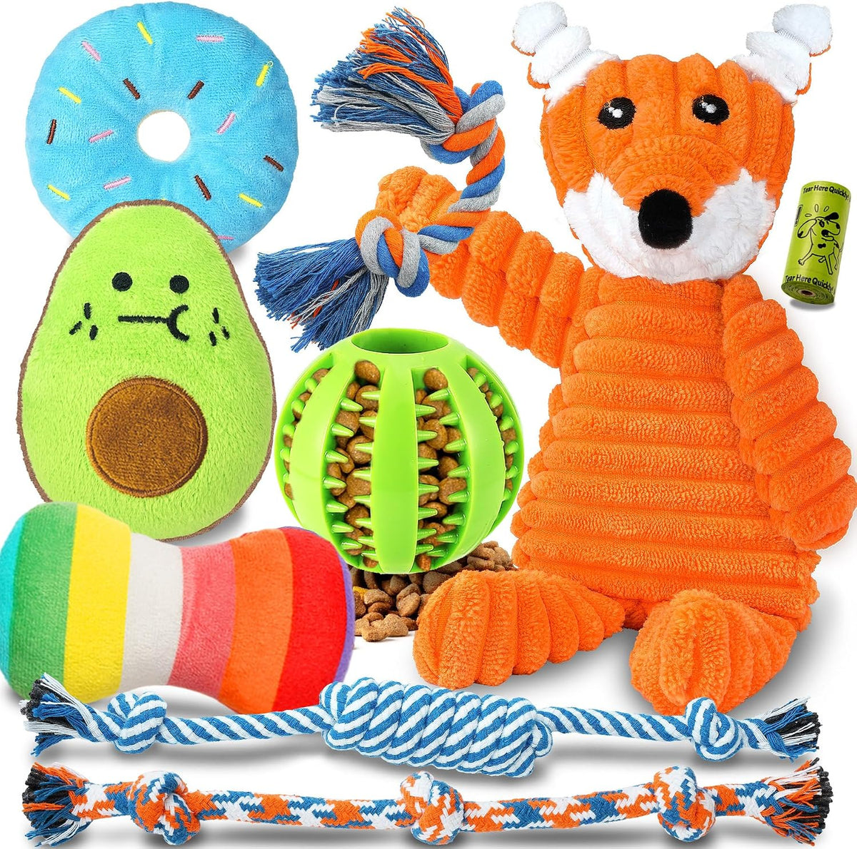 BeePoo Puppy Teething Toy 9-Pack