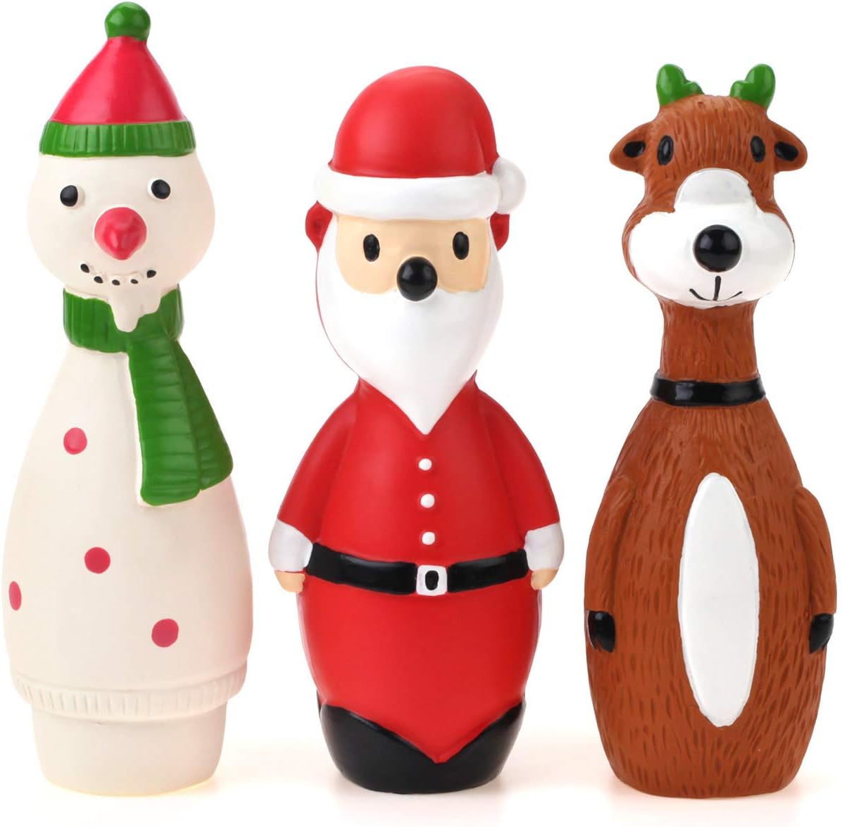 BeePoo Santa Squeaky Latex Toys 3-Pack