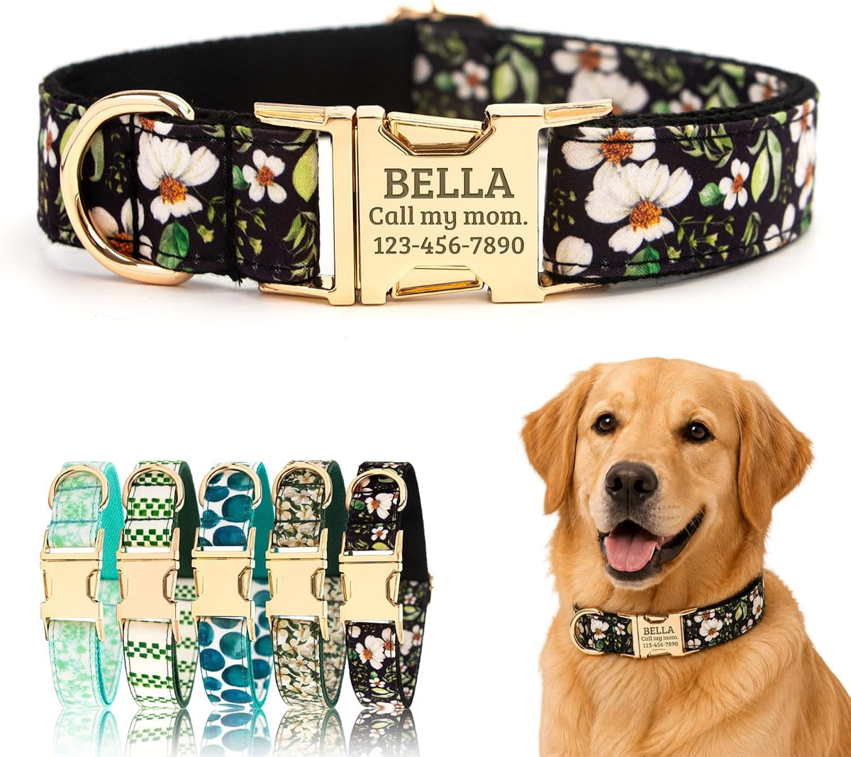 BeePoo Christmas Collar for Small Dogs
