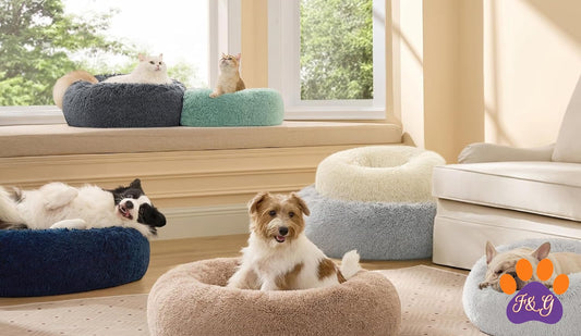 BeePoo Plush Calming Donut Bed for Small Dogs – 23" – image 1
