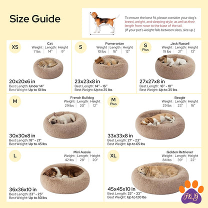 BeePoo Plush Calming Donut Bed for Small Dogs – 23" – image 2