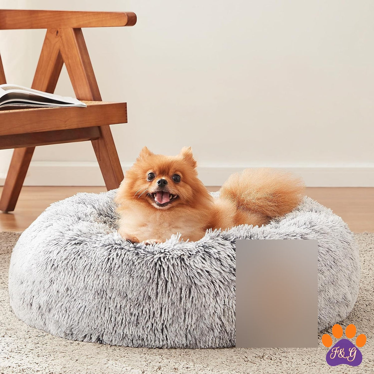 BeePoo Calming Donut Bed for Small Dogs – 20" – image 1