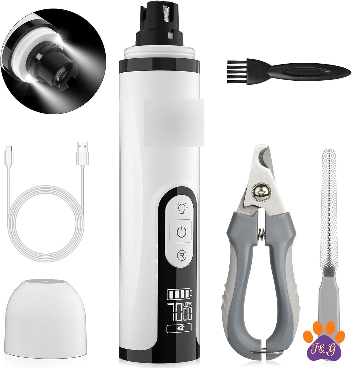 BeePoo Quiet Dog Nail Grinder Kit for Small Dogs – image 1