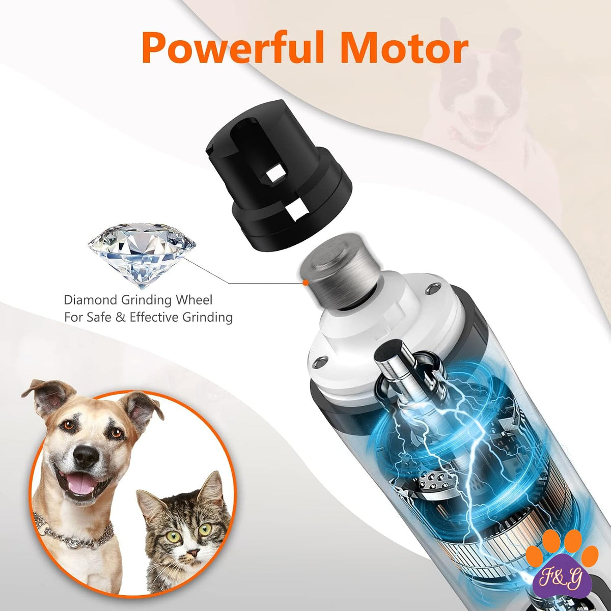BeePoo Quiet Dog Nail Grinder Kit for Small Dogs – image 2