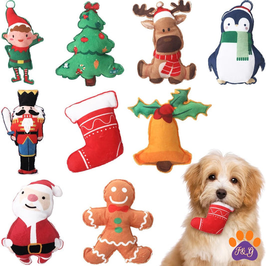 BeePoo Mini Christmas Squeaky Plush 9-Pack