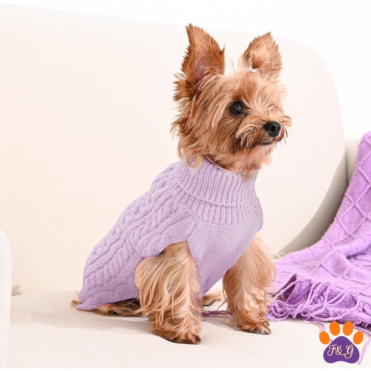 BeePoo Cable Knit Turtleneck Sweater 2-Pack – Small