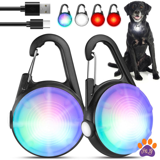 BeePoo Rechargeable Clip-On Dog Lights 2-Pack