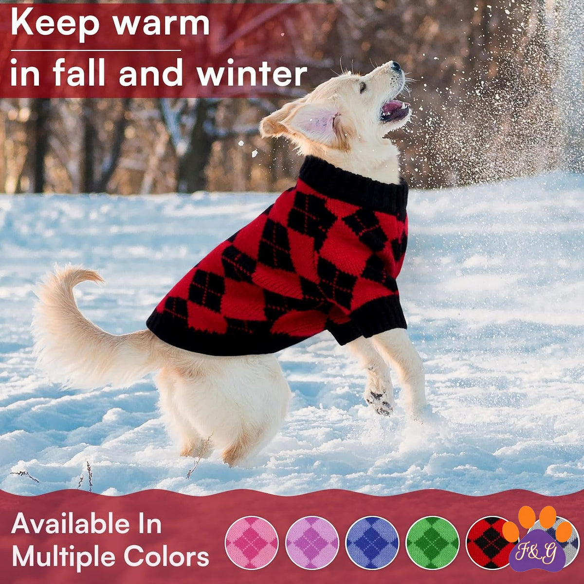 Plaid sweater in the snow