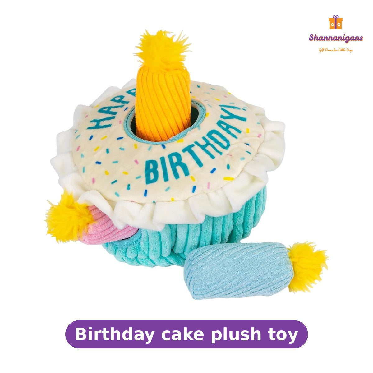 Included in the Birthday Gift Box: Birthday cake plush toy